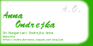 anna ondrejka business card